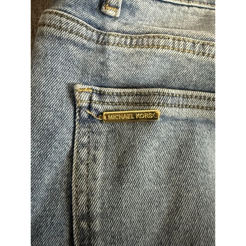 Michael Kors Women's Bootcut Light Wash Blue Denim Jeans Stretch Mid Rise Sz 6